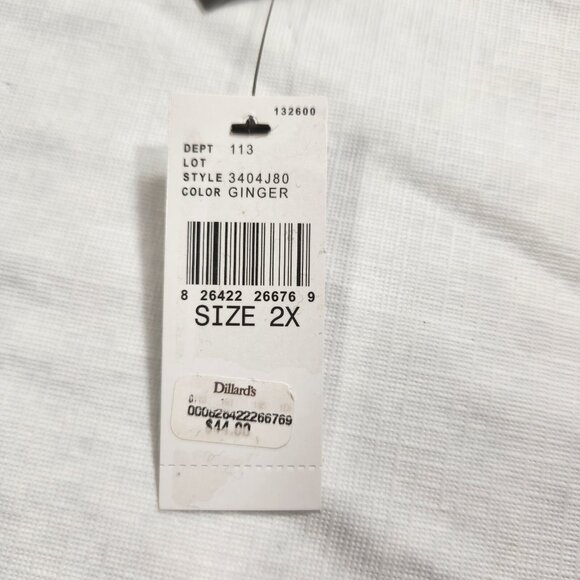 I.n. Studio Women's Top Size 2X  Beige Tan 3/4 Sleeve Top Blouse (23) - Picture 7 of 11